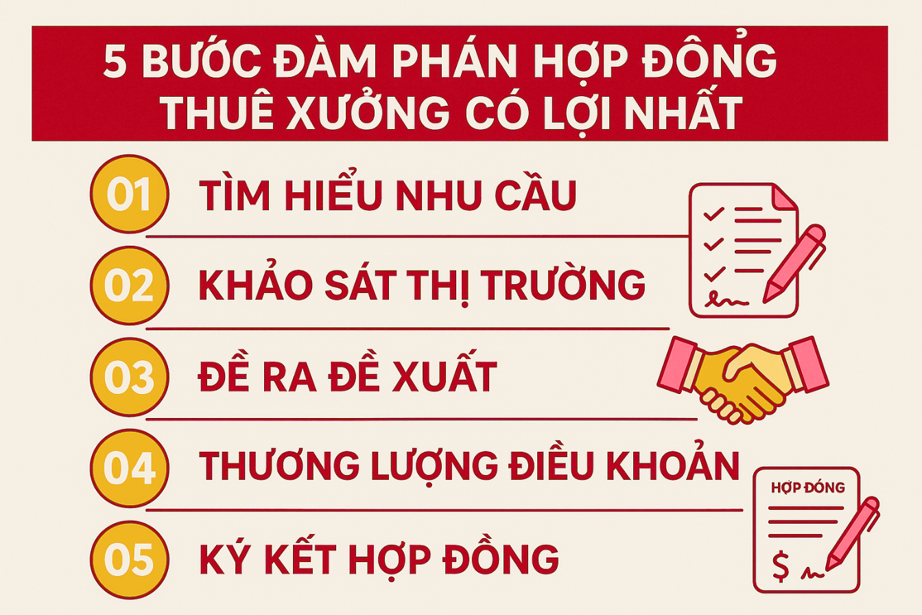 Kinh Nghiệm Đàm Phán Hợp Đồng Thuê Nhà Xưởng Có Lợi Nhất Cho Doanh Nghiệp 5 5 bước đàm phán hợp đồng thuê xưởng có lợi nhất