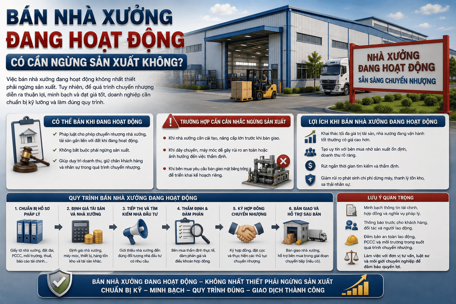 bán nhà xưởng đang hoạt động có cần ngừng sản xuất không