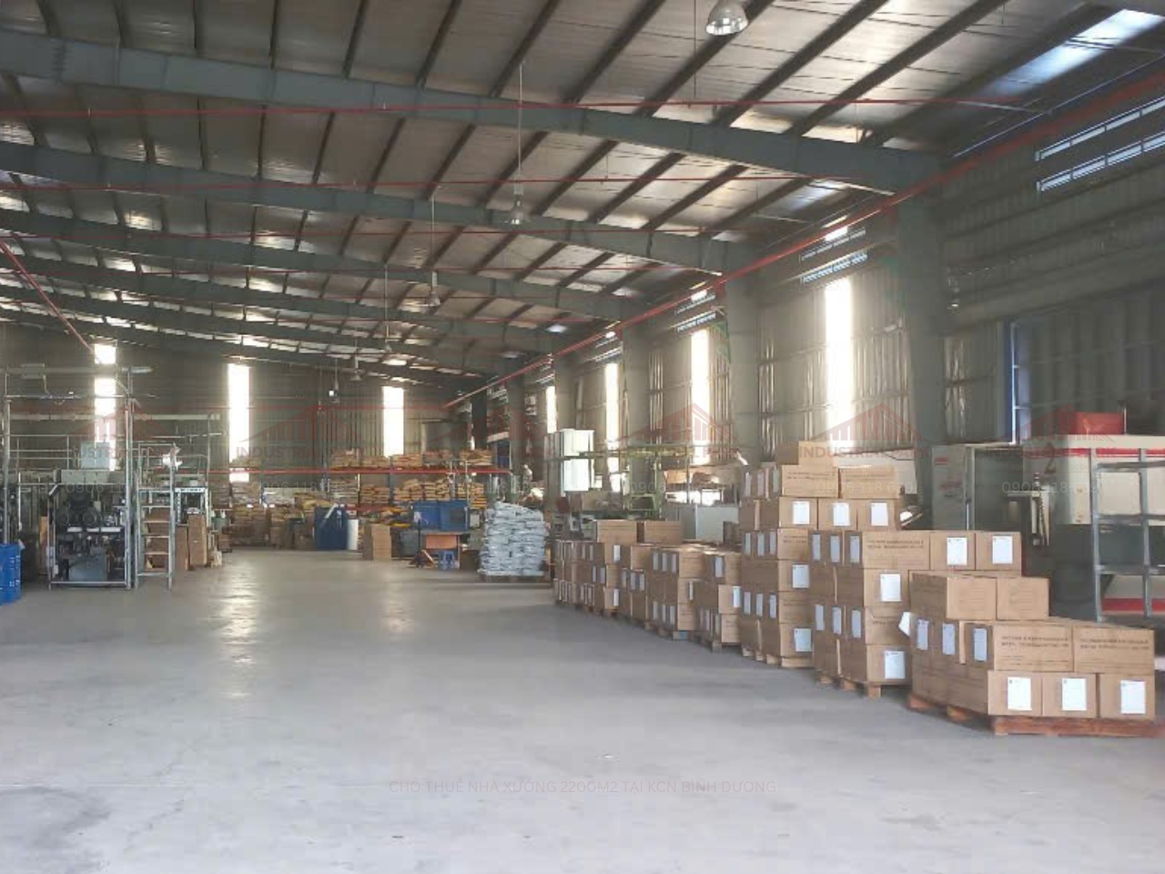CHO THUÊ NHÀ XƯỞNG 2200M2 TẠI KCN BÌNH DƯƠNG – TỔNG KHO XƯỞNG
