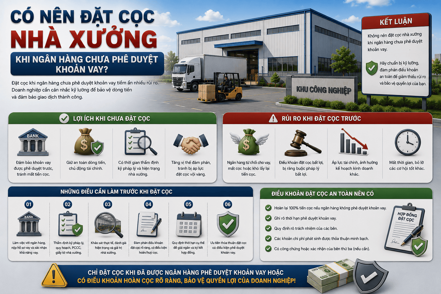 Có Nên Đặt Cọc Nhà Xưởng Khi Ngân Hàng Chưa Phê Duyệt Khoản Vay? 1 có nên đặt cọc nhà xưởng khi ngân hàng chưa phê duyệt khoản vay
