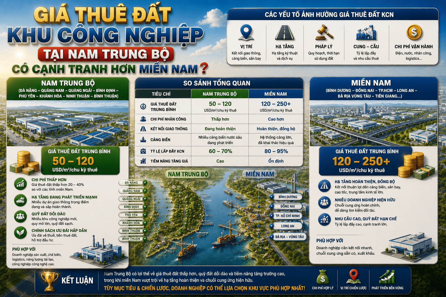 giá thuê đất khu công nghiệp tại nam trung bộ có cạnh tranh hơn miền nam?