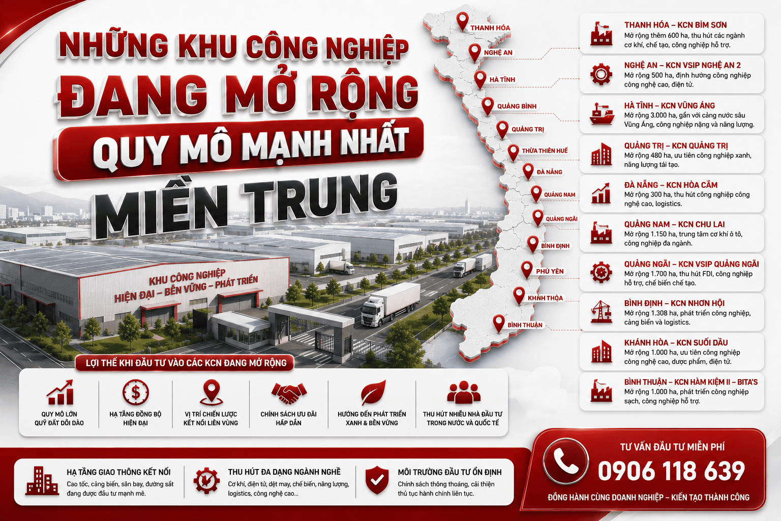 những khu công nghiệp đang mở rộng quy mô mạnh nhất miền trung