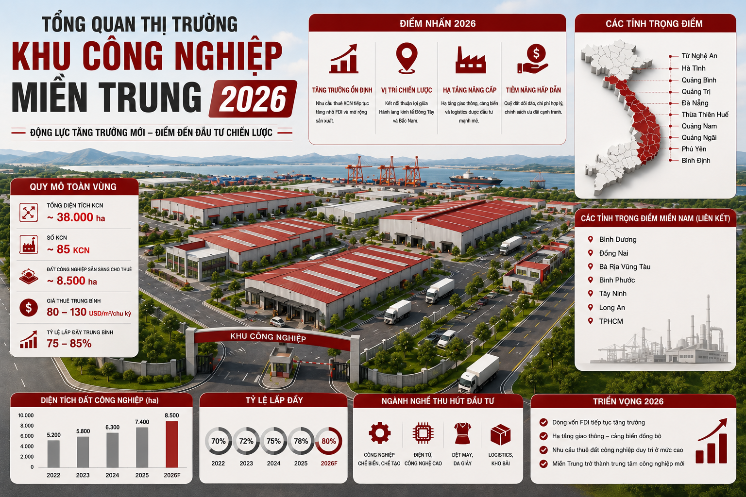 tổng quan trị trường khu công nghiệp miền trung 2026