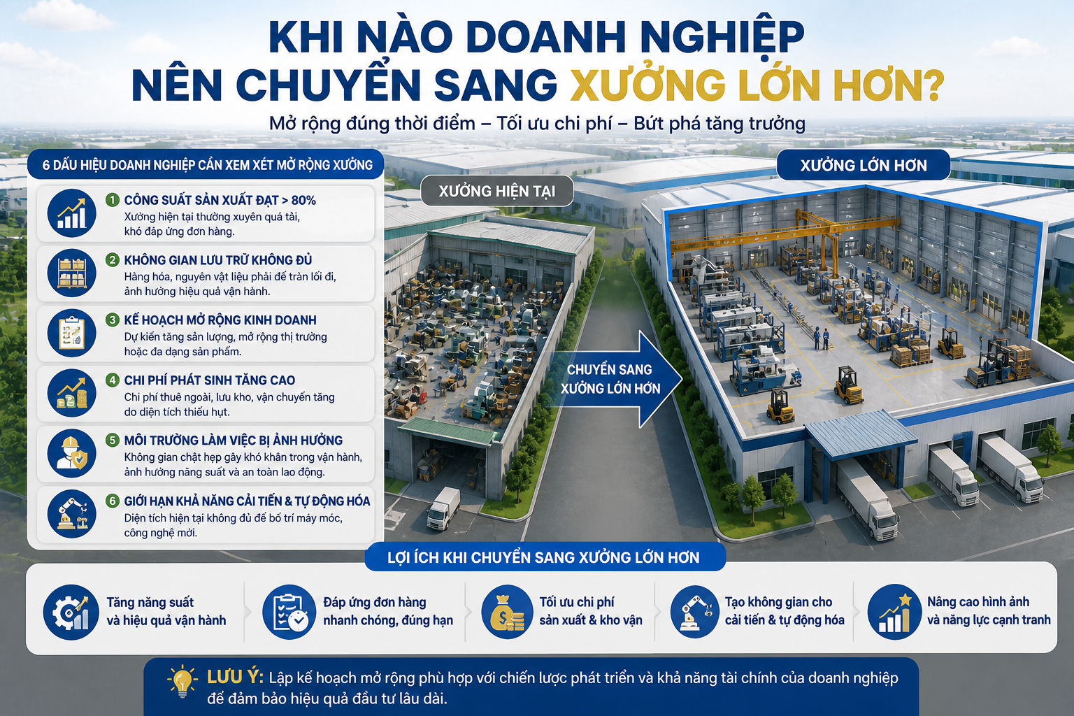 Khi Nào Doanh Nghiệp Nên Chuyển Sang Xưởng Lớn Hơn? 1 khi nào doanh nghiệp nên chuyển sang xưởng lớn hơn?