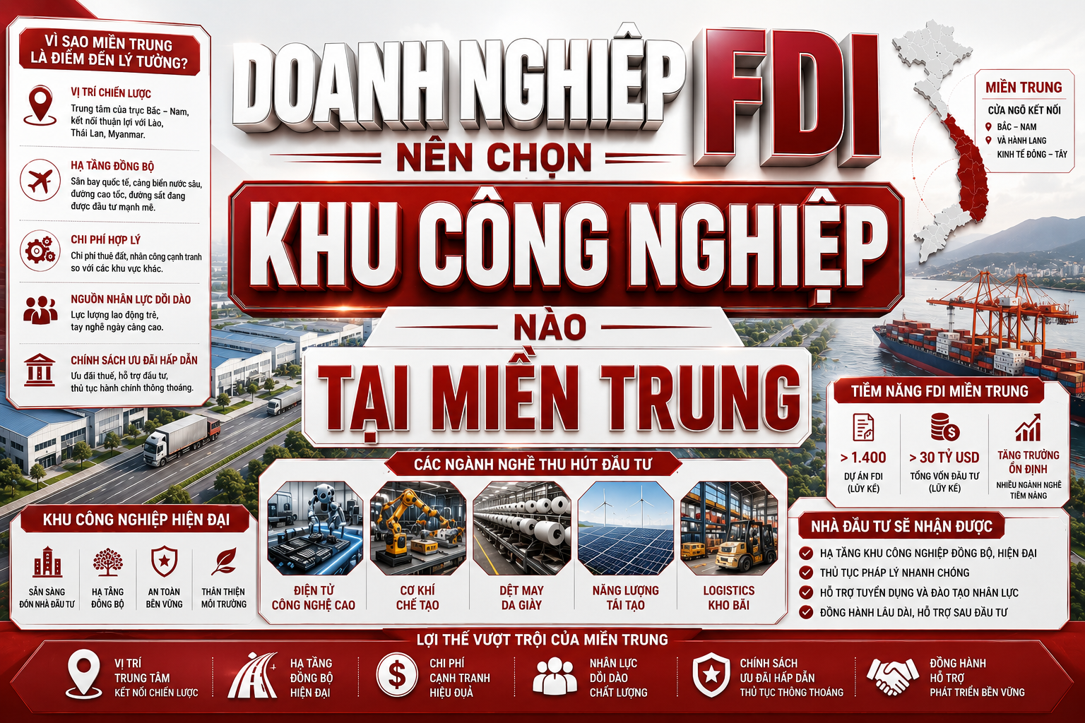 doanh nghiệp fdi nên chọn khu công nghiệp nào tại miền trung