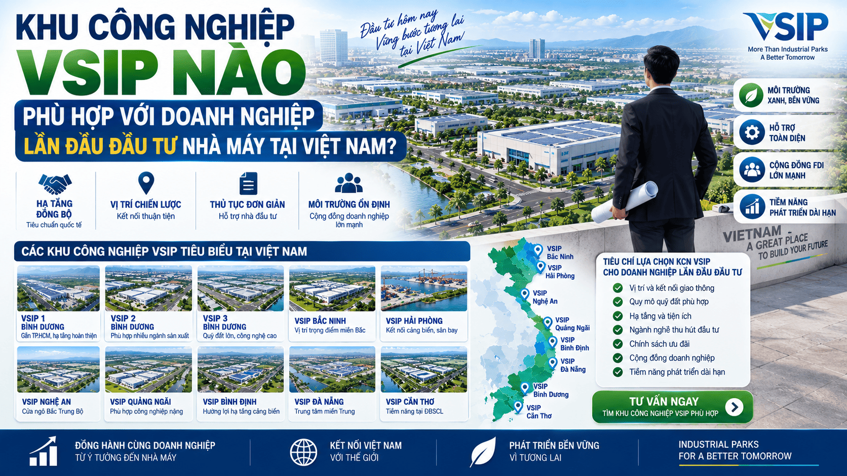 khu công nghiệp vsip nào phù hợp với doanh nghiệp lần đầu đầu tư nhà máy tại việt nam?