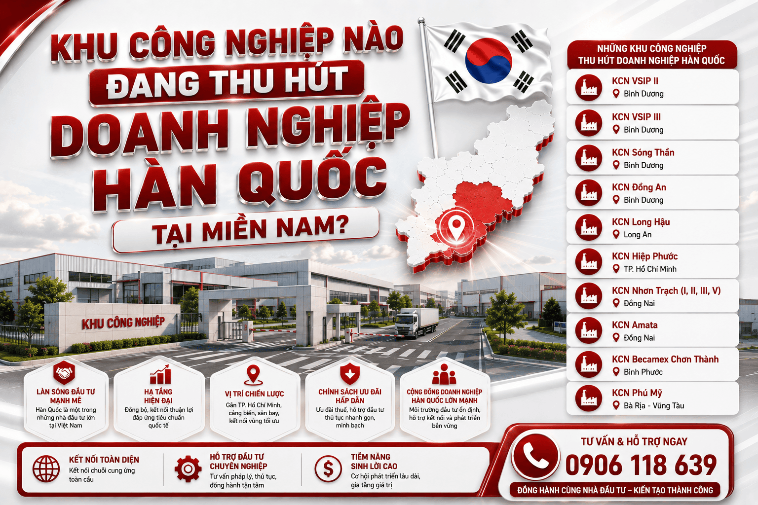 khu công nghiệp nào đang thu hút doanh nghiệp hàn quốc tại miền nam