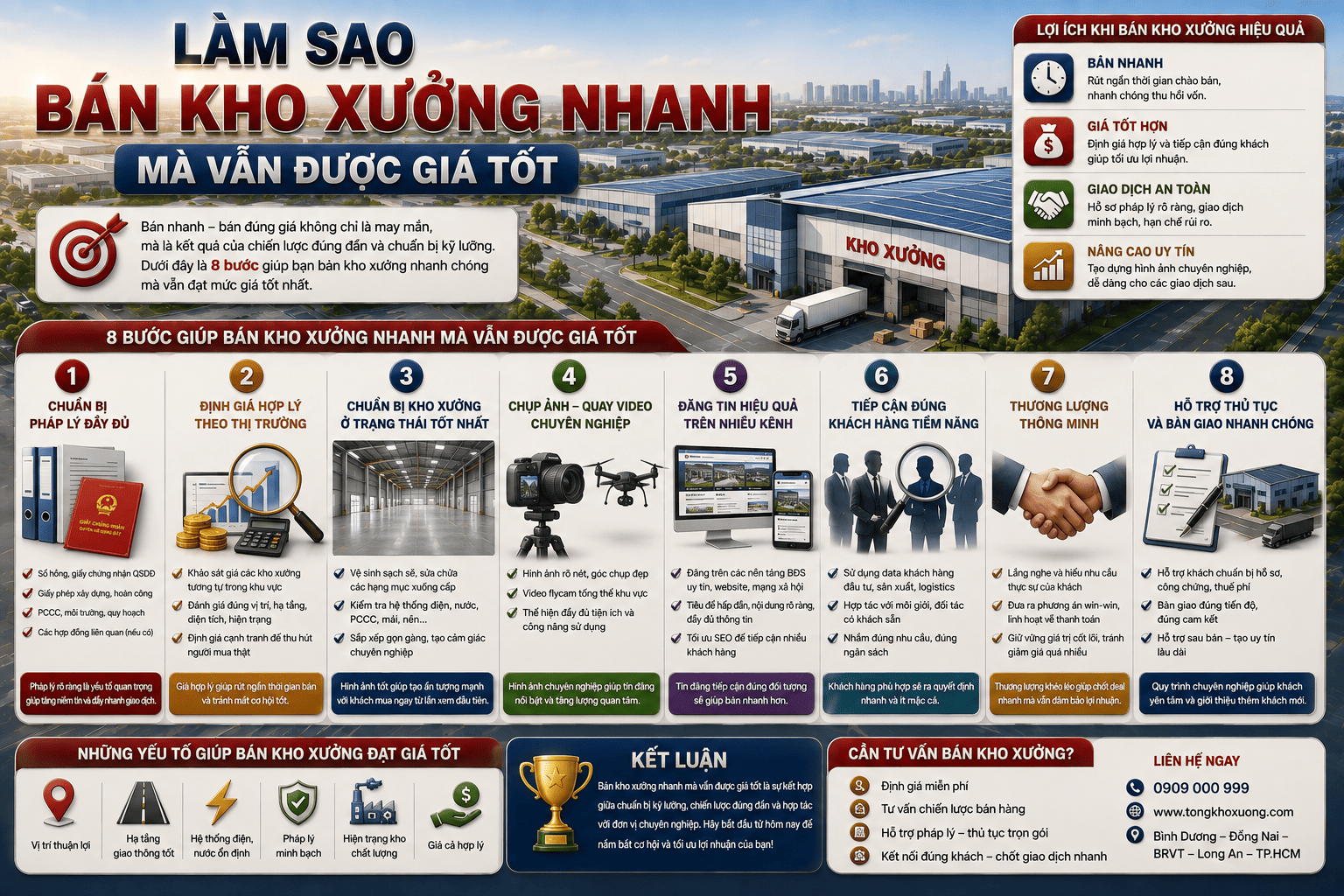 làm sao bán kho xưởng nhanh mà vẫn được giá tốt
