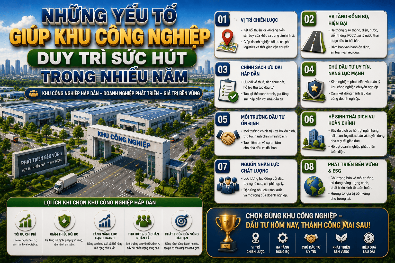 những yếu tố giúp khu công nghiệp duy trì sức hút trong nhiều năm