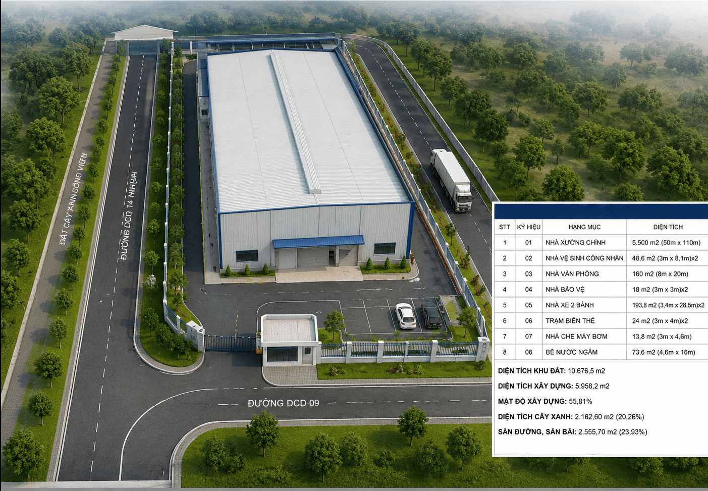 CHUYỂN NHƯỢNG NHÀ XƯỞNG 5500M2 TẠI KCN GIANG ĐIỀN - ĐỒNG NAI